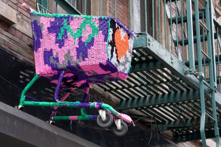 Shopping cart sculpture